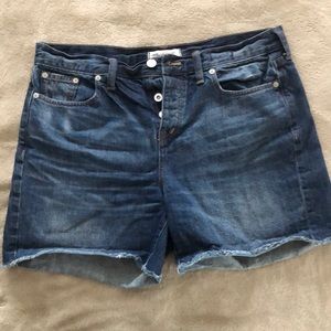 Madewell high rise denim shorts in glen oak wash